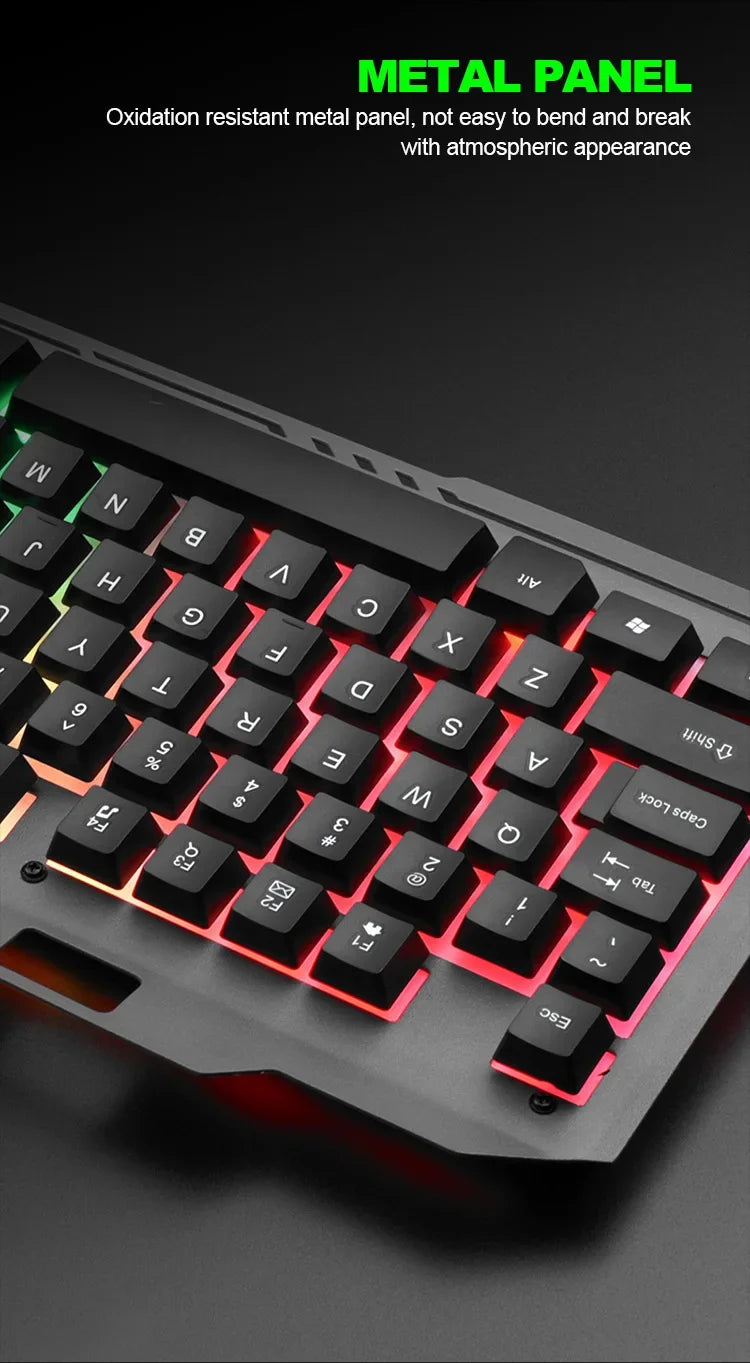 Limei T25 Metal Gaming Keyboard Mouse Set Backlit Floating Mechanical Feel USB Computer Peripherals from Mainland China