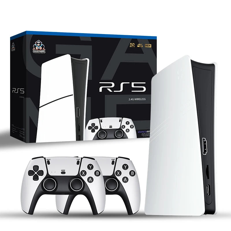 RS5 TV Game Console Dual Stick Wireless Controller Game 40000+128GB Double Joystick 4K Retro Suitable for PC, Android, TV USB