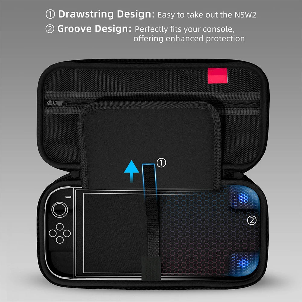 Travel Carrying Case For Nintendo Switch 2 EVA Hard Shell Shockproof Storage Bag Protective Bag Pouch for NS 2 Console Accessory