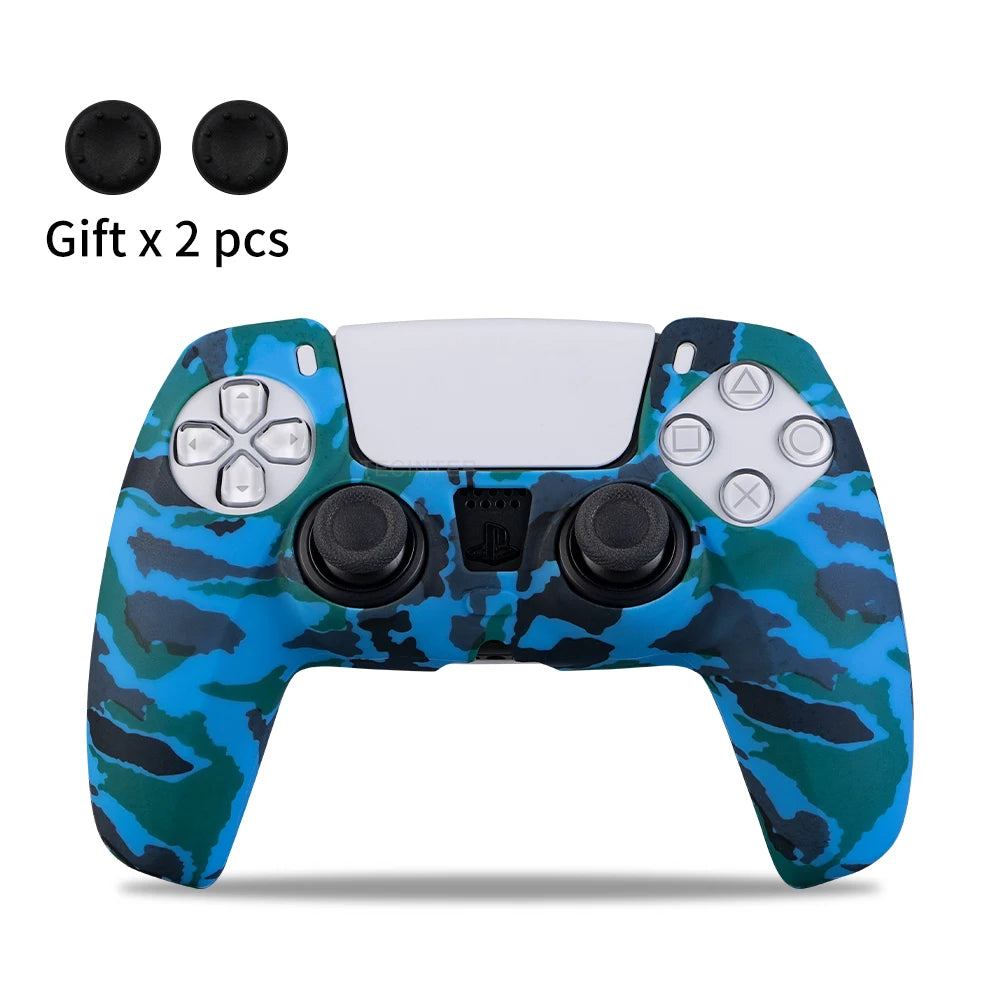 Protective Cover Skin for Playstation 5 Controller Anti-slip Silicone Case for PS5 Slim Gamepad Cover Thumb Grips Accessories