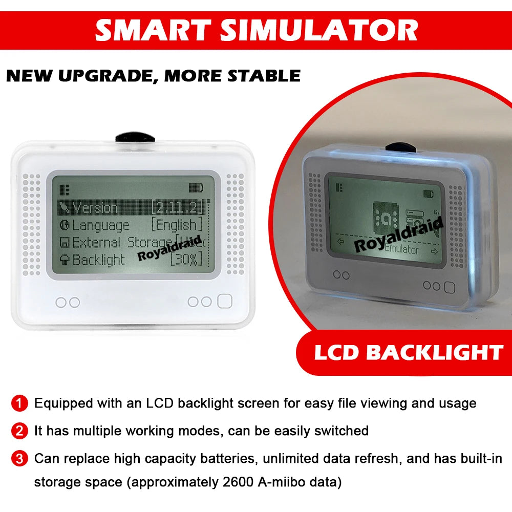 For Allmiibo Chargeable Intelligent Simulator Emulator Bluetooth-Compatible Universal Writer for Switch/Wiiu Gaming Accessories