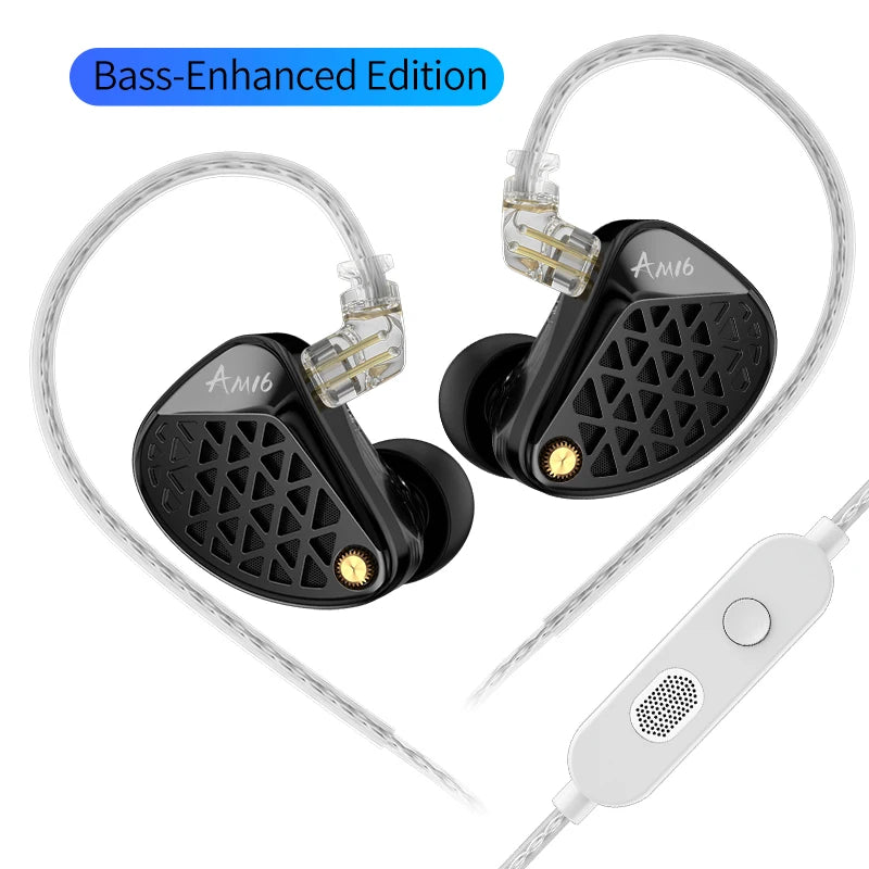 KZ AM16 wired in-ear headphones 16ba balanced armature high fidelity monitor bass noise cancelling headphones sport headphones