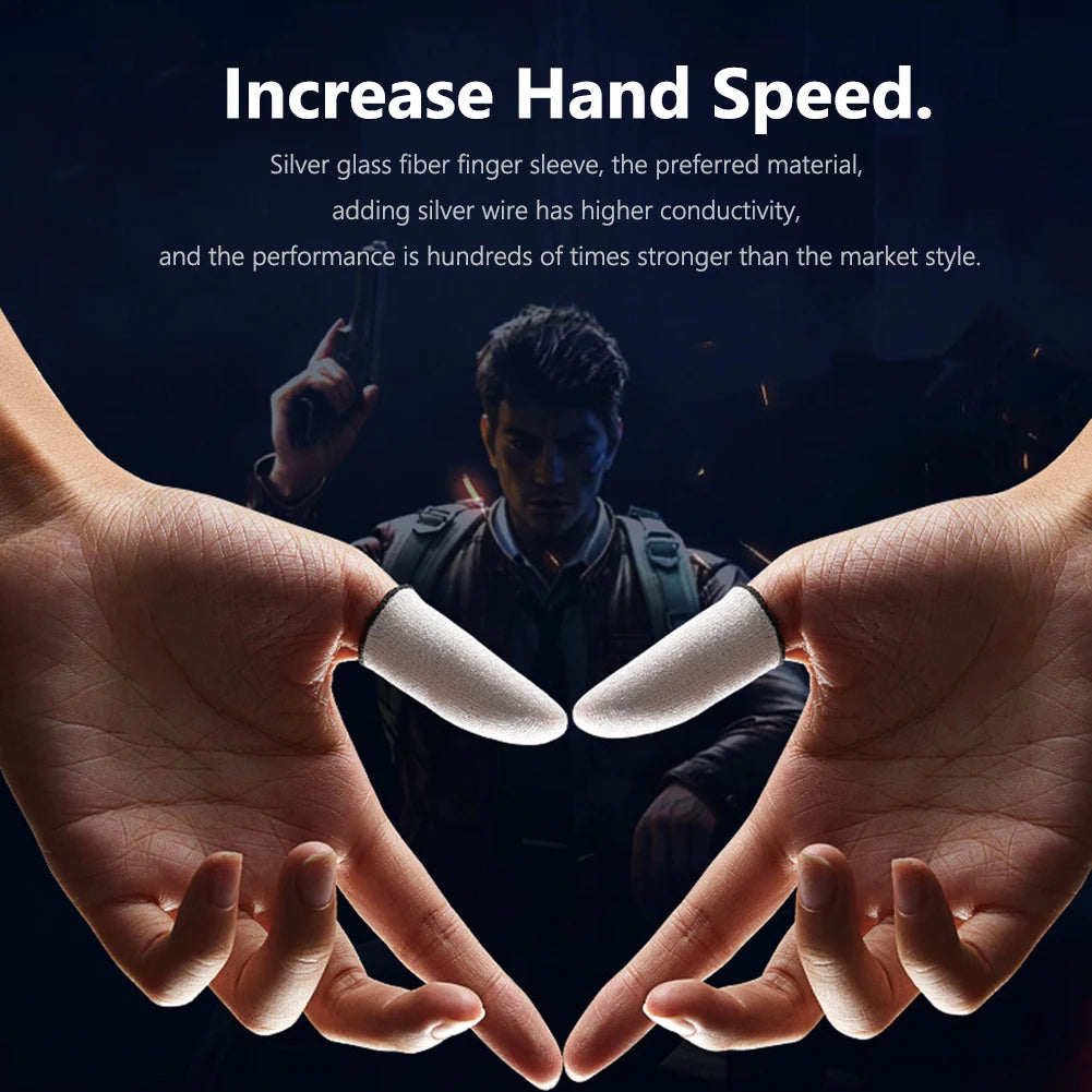2pcs Finger Cover Breathable Game Controller Finger Sleeve For Pubg Sweat Proof Non-Scratch Touch Screen Gaming Thumb Gloves