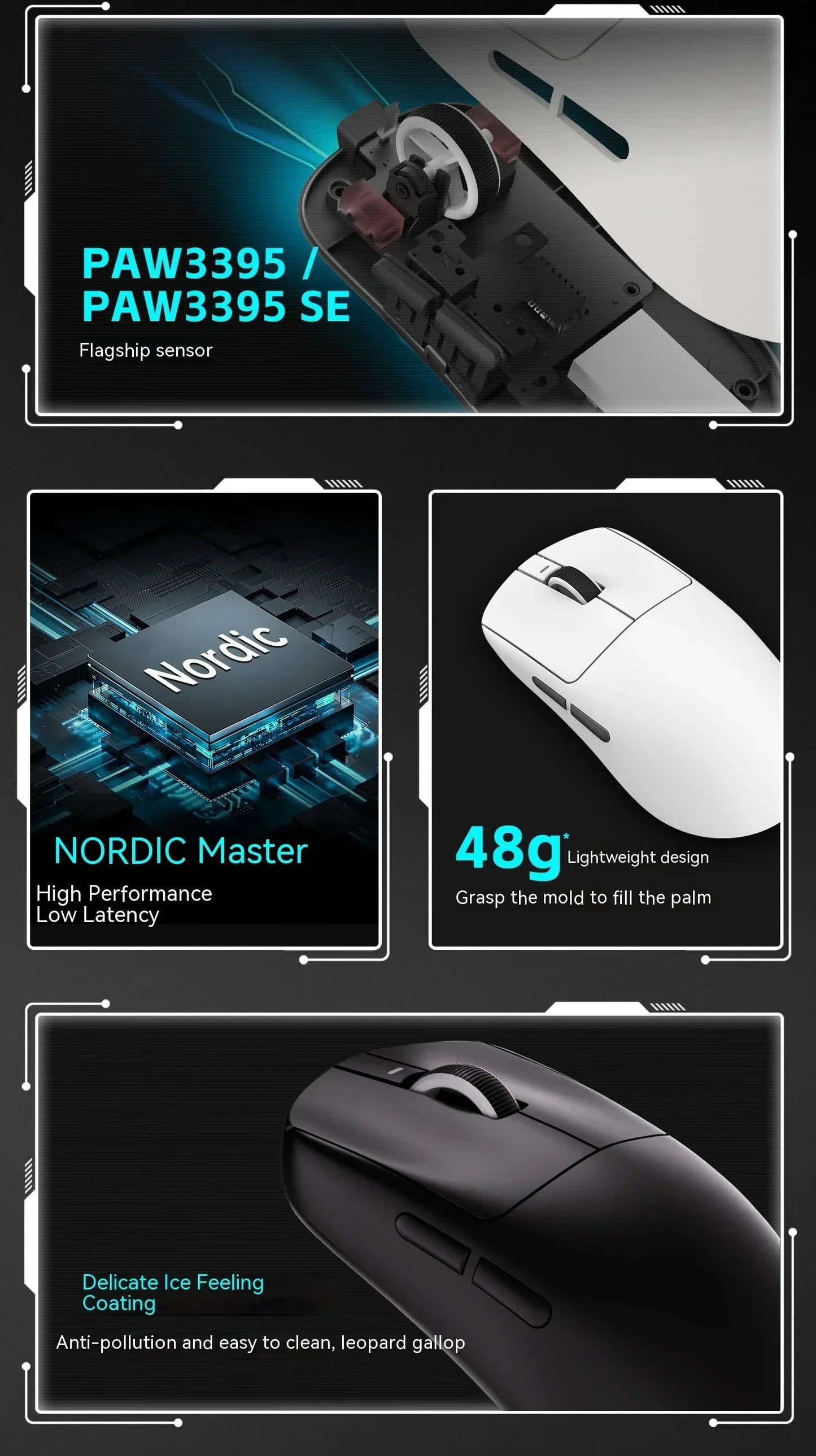 VXE Dragonfly R1 Pro Paw3395 Sensor Wireless Mouse Nordic 52840 2khz Smart Speed X Low Delay Office Gamer Pc Gaming Mouse