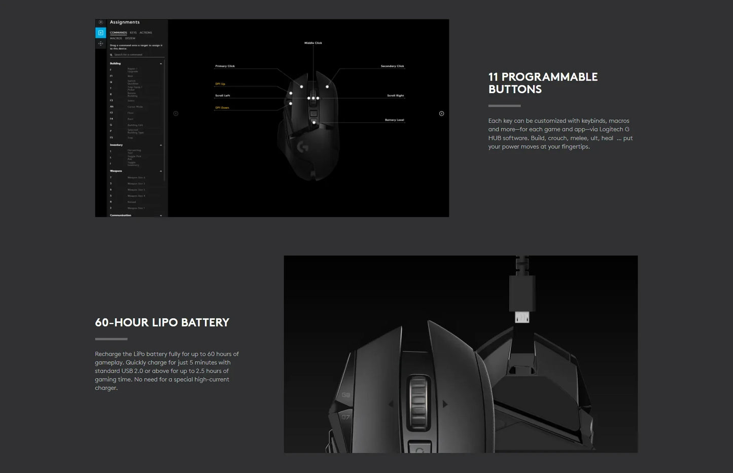 Logitech G502 HERO LIGHTSPEED Wired/Wireless Gaming Mouse Wireless 2.4GHz HERO 25600DPI RGB Suitable For E-Sports Gamers Mouse