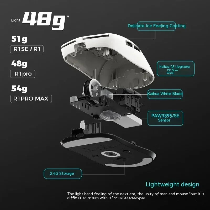VXE Dragonfly R1 Pro Paw3395 Sensor Wireless Mouse Nordic 52840 2khz Smart Speed X Low Delay Office Gamer Pc Gaming Mouse