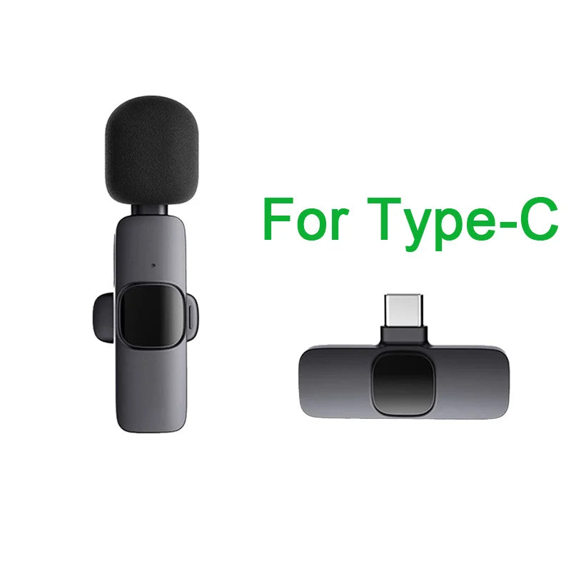 New Wireless Lavalier Microphone Portable Audio Video Recording Mini Microphone for Android PC Camera Live Gaming Phone