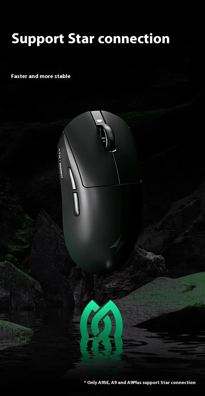ATK A9 Ultra Wireless Gaming Mouse A9/A9 SE/A9 Plus/A9 Pro Tri Mode 8K 53g Lightweight E-sports Gaming Mouse PC Custom Accessory