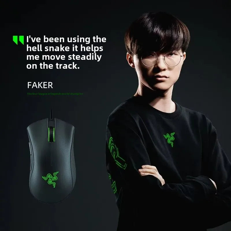 Razer DeathAdder Essential Wired Gaming Mouse / Wired Mice 6400DPI 5 Independently Buttons For Laptop PC Gamer