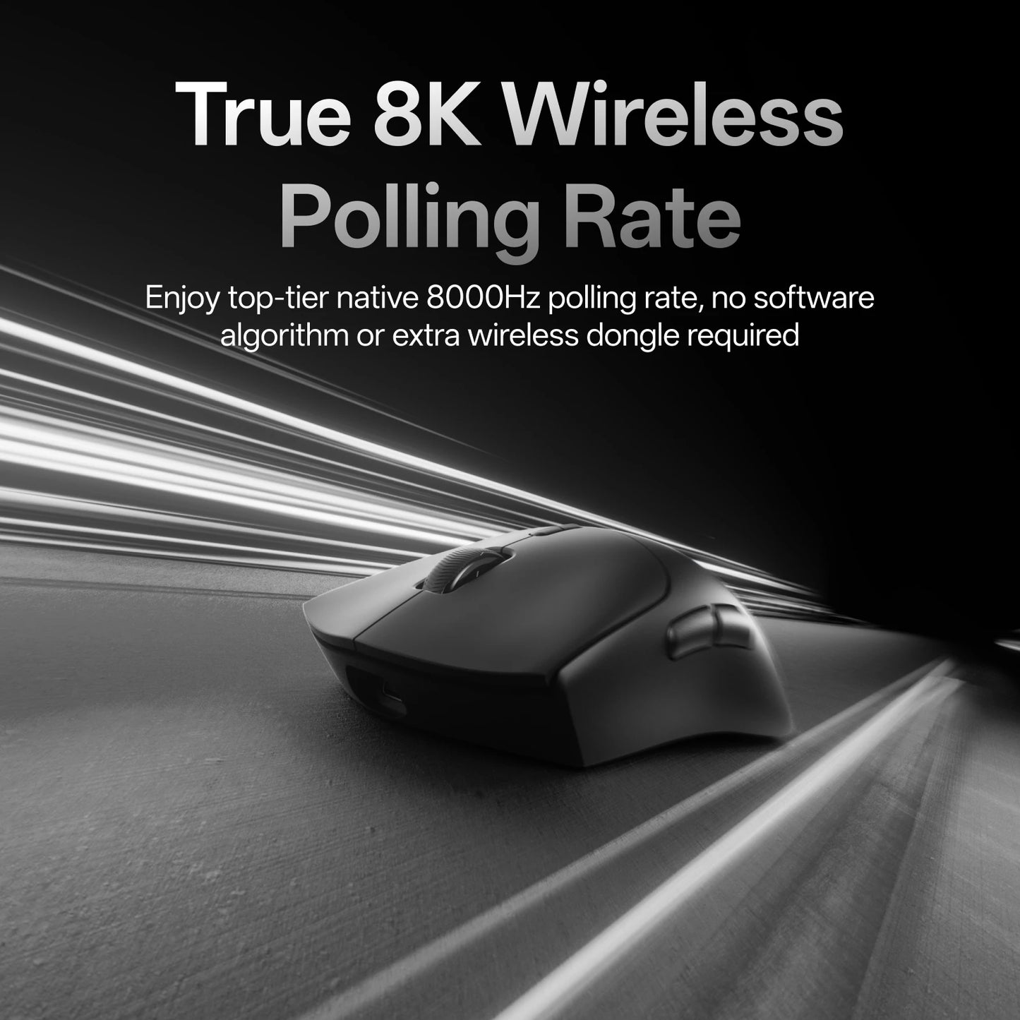 Rapoo VT7 /VT7 MAX Wireless Gaming Mouse True 8K Wireless Polling Rate 53g Lightweight Up to 500Hr Battery Life Macro Enabled