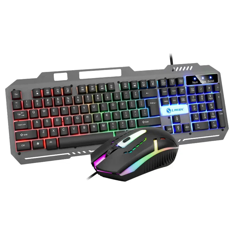 Limei T25 Metal Gaming Keyboard Mouse Set Backlit Floating Mechanical Feel USB Computer Peripherals from Mainland China