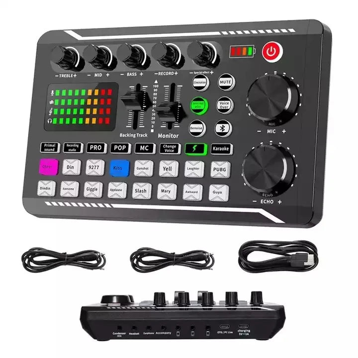 V8S sound card English podcast equipment set BM800 Condenser microphone F998 Karaoke Podcast Recording Live Stream for phones