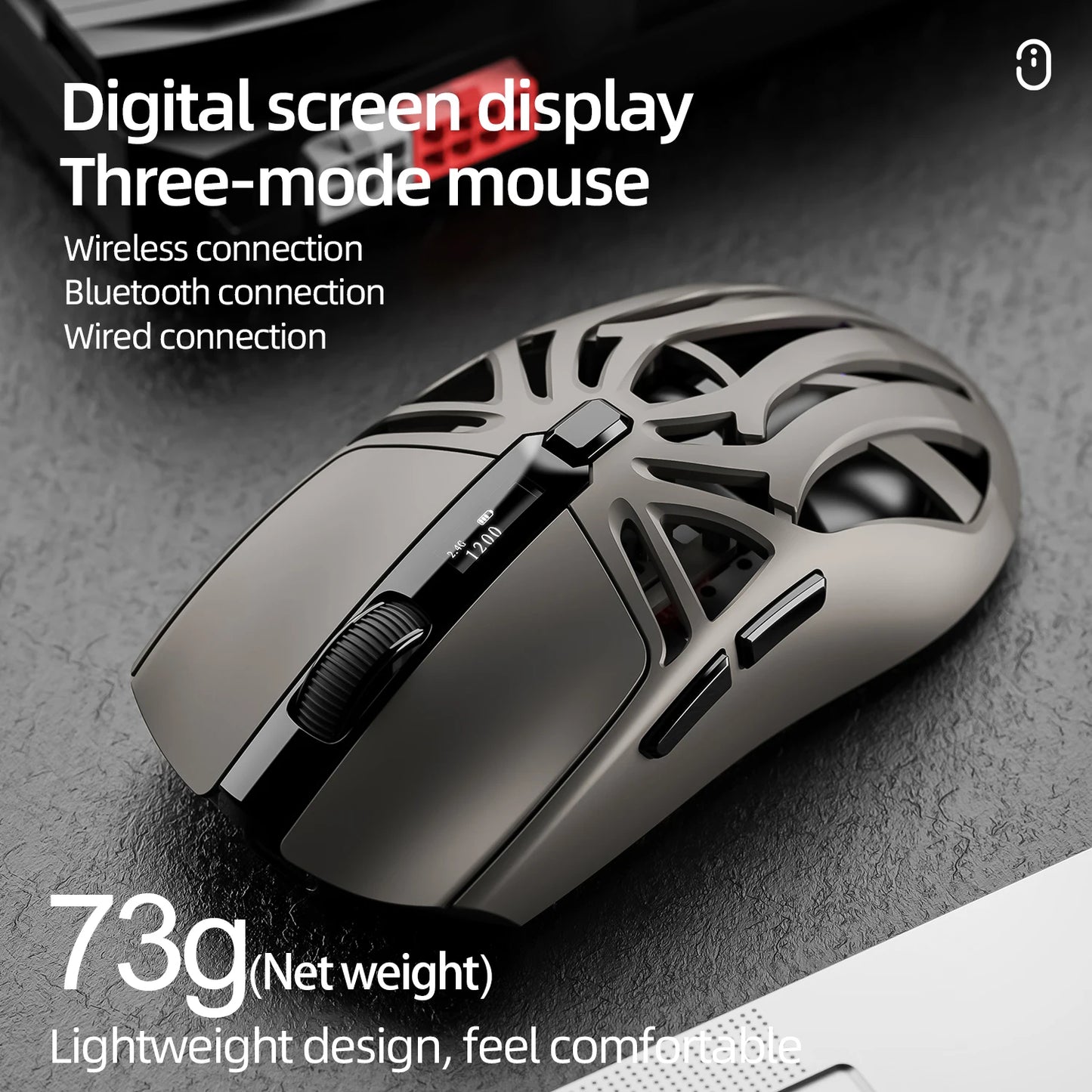 Smailwolf RS8 1000Hz Bluetooth mouse, three-mode connection, lightweight macro gaming mouse notebook computer hollow mouse