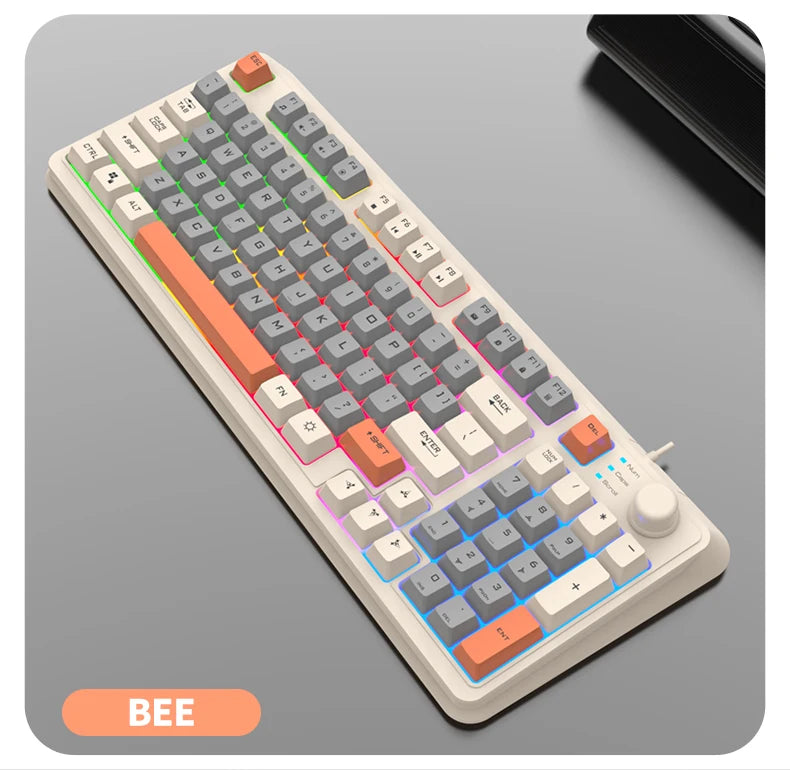 K82 Gaming Gaming Keyboard Glows Wired USB Desktop PC/Notebook Available 19-key punchless knob to adjust volume