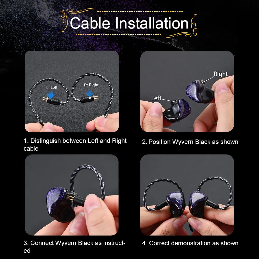 Celest Wyvern Black Type-C In Ear Earphone Monitor With Microphone Hifi Music Headphone IEMs Wired Gaming Earbuds For Gif