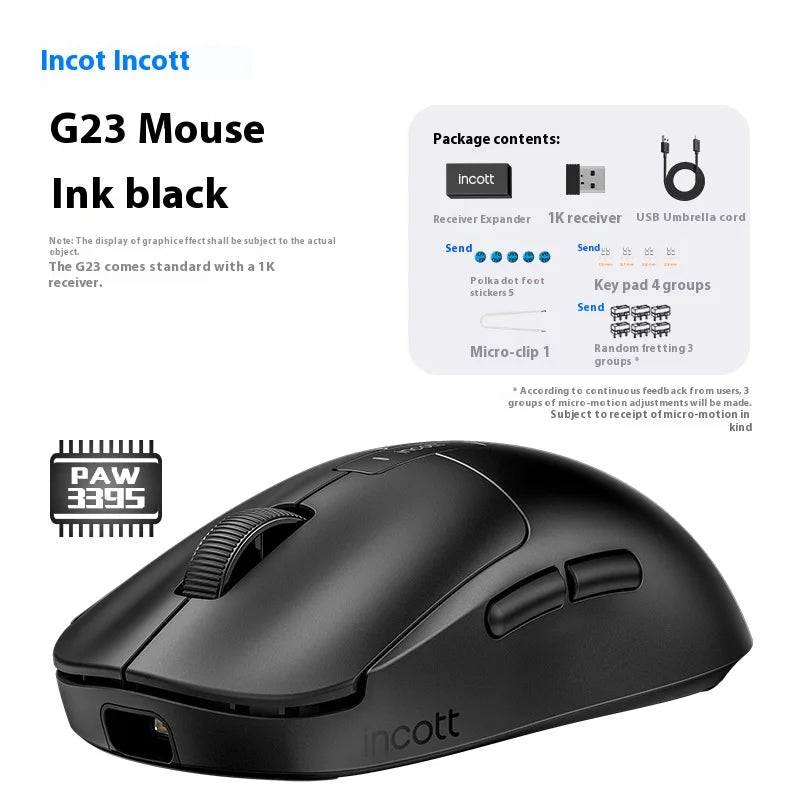 Incott G23 Pro Mouse G23 V2 Wireless Mouse 8K Incott G24 Hot Swap PAW3395 Sensor Gaming Mice Ergonomics Pc Gamer Custom Gift