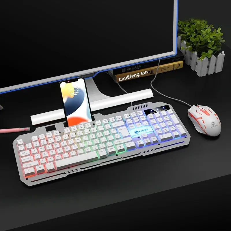 Limei T25 Metal Gaming Keyboard Mouse Set Backlit Floating Mechanical Feel USB Computer Peripherals from Mainland China