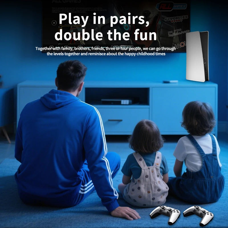RS5 TV Game Console Dual Stick Wireless Controller Game 40000+128GB Double Joystick 4K Retro Suitable for PC, Android, TV USB