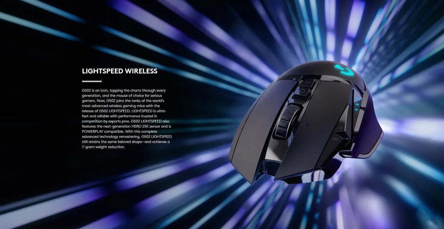 Logitech G502 HERO LIGHTSPEED Wired/Wireless Gaming Mouse Wireless 2.4GHz HERO 25600DPI RGB Suitable For E-Sports Gamers Mouse