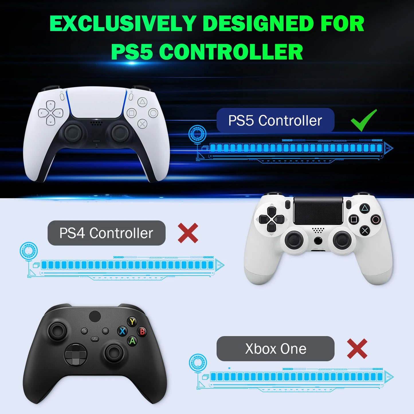 RGB Backlight Keyboard for PS5 Controller,Bluetooth Wireless Mini Gamepad Chatpad for Playstation 5 with Upgraded Speaker