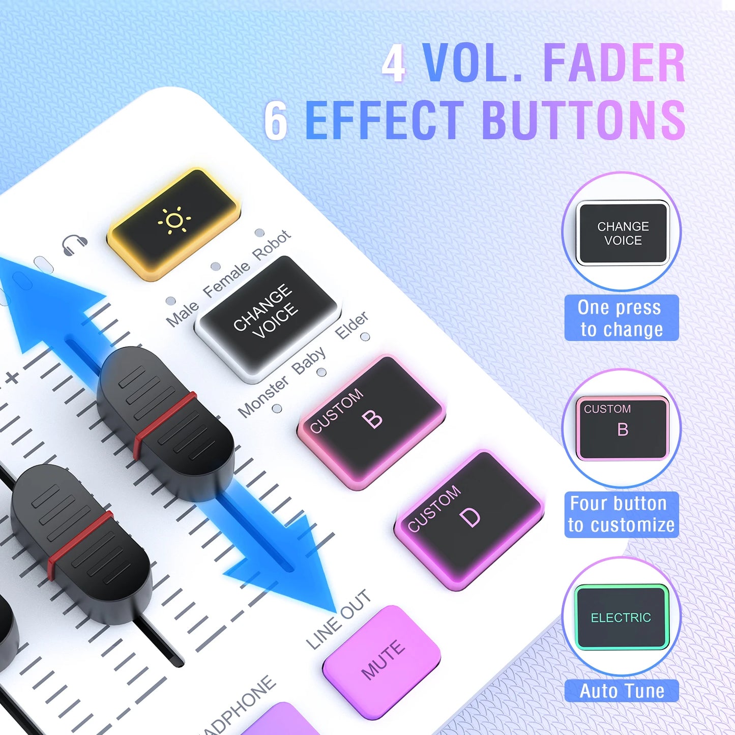 FIFINE RGB Streaming Podcast Kit with Dynamic Mic & Audio Mixer for Gaming/Recording/Live Streaming, Instant Audio Control- KS5W