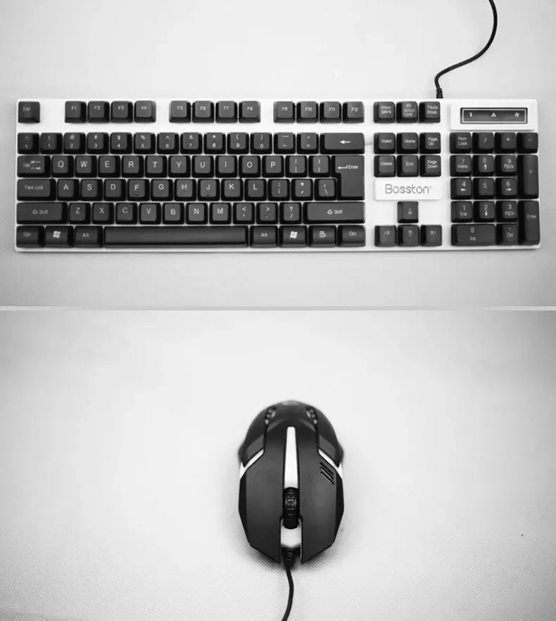 Doctor Denton Floating Rainbow Backlight Wired Keyboard Mouse Set Diy Computer Assembly Suitable For Gaming Office