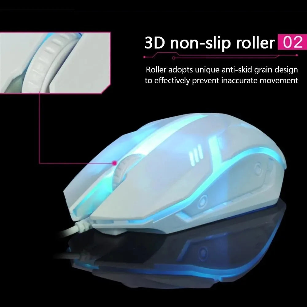 USB Wired Mouse RGB Colorful Mosue E-Sports Gaming Mouse Wired Office Mouse Mice For PC Desktop Laptop Computer Windows iOS