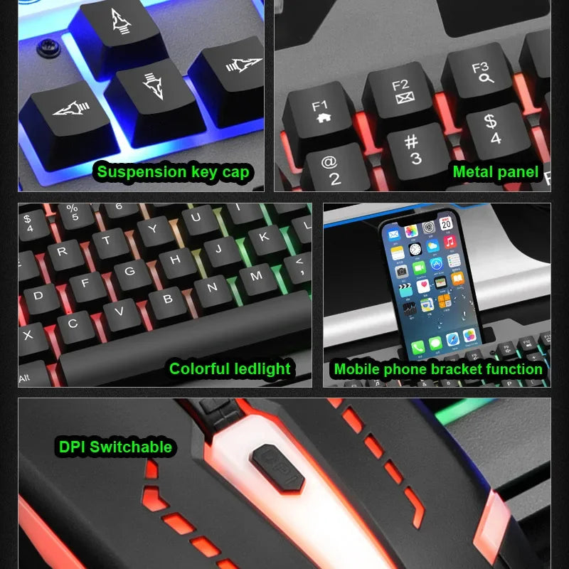 Limei T25 Metal Gaming Keyboard Mouse Set Backlit Floating Mechanical Feel USB Computer Peripherals from Mainland China