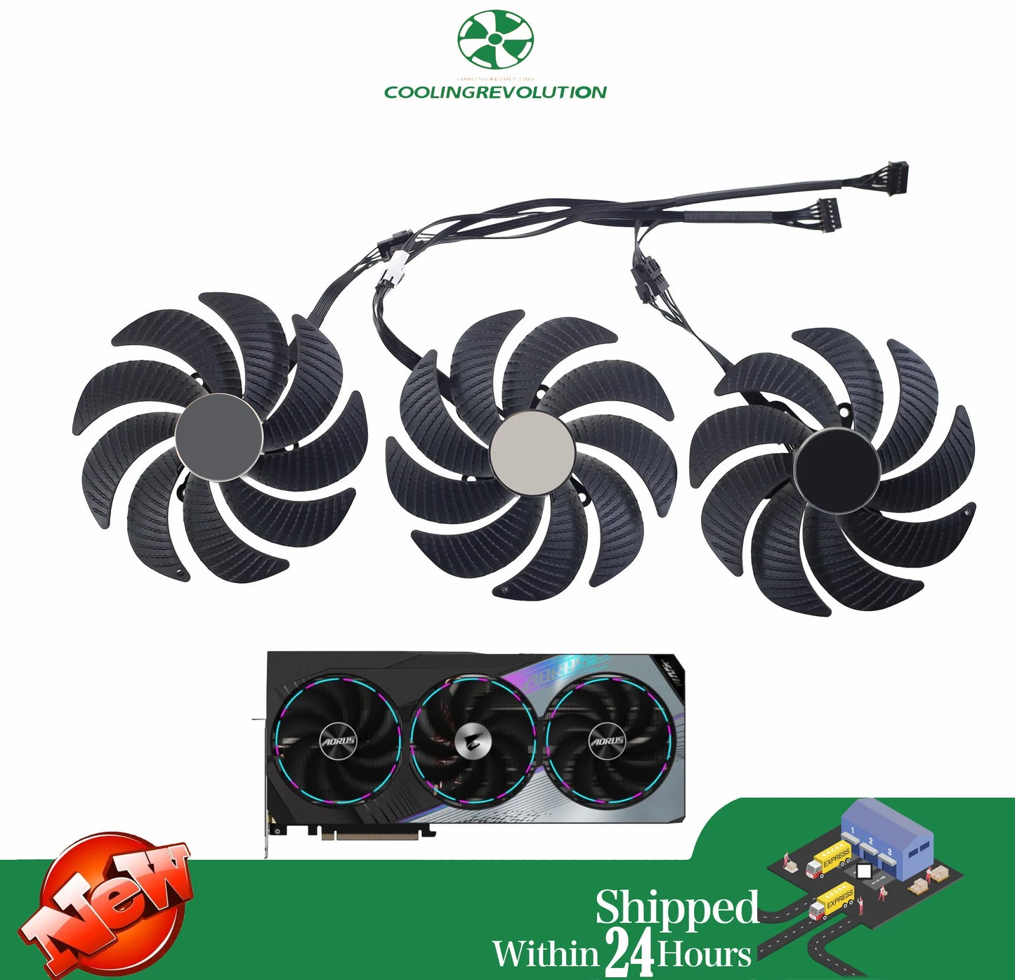 PLD10020B12H DC12V 0.65A 4PIN Graphics fan For GIGABYTE AORUS GeForce RTX 4090 RTX 4080 RTX 4070 Ti MASTER