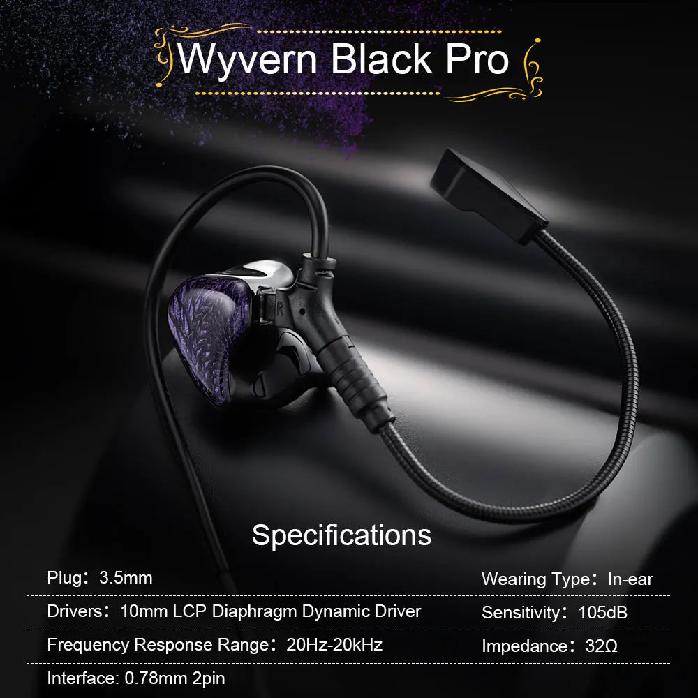 Celest Wyvern Black Type-C In Ear Earphone Monitor With Microphone Hifi Music Headphone IEMs Wired Gaming Earbuds For Gif
