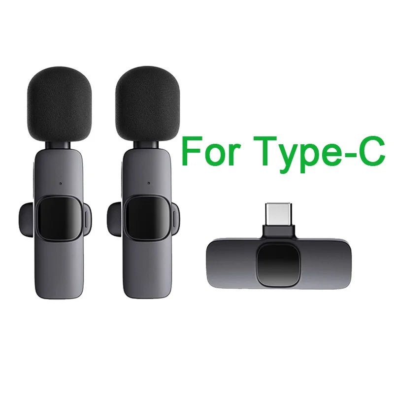 New Wireless Lavalier Microphone Portable Audio Video Recording Mini Microphone for Android PC Camera Live Gaming Phone