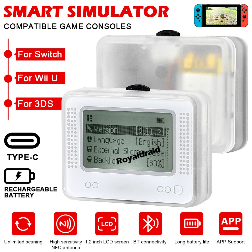 For Allmiibo Chargeable Intelligent Simulator Emulator Bluetooth-Compatible Universal Writer for Switch/Wiiu Gaming Accessories