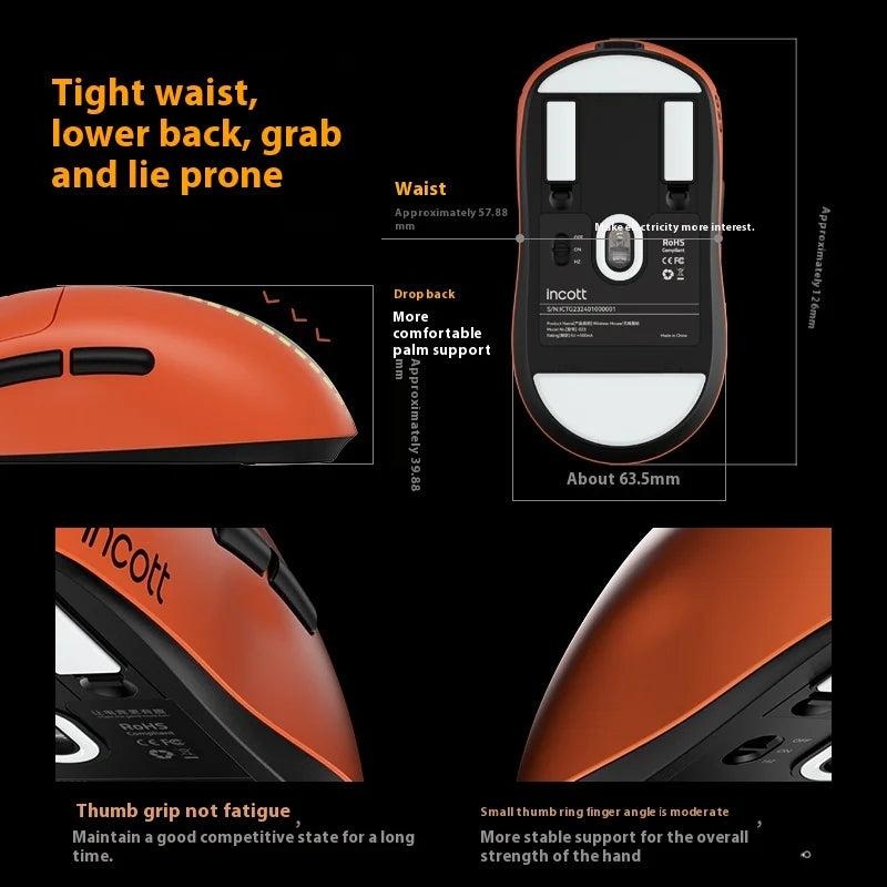 Incott G23 Pro Mouse G23 V2 Wireless Mouse 8K Incott G24 Hot Swap PAW3395 Sensor Gaming Mice Ergonomics Pc Gamer Custom Gift