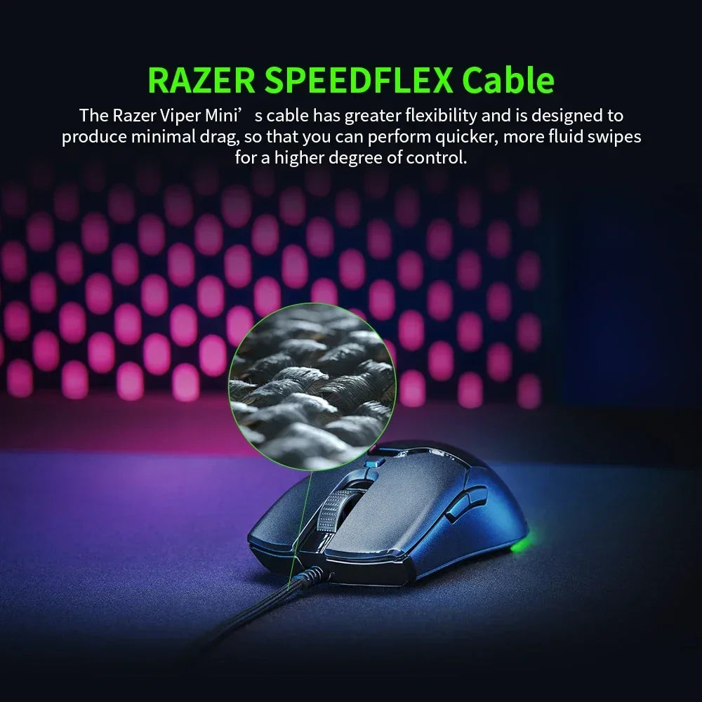 100% Original Razer Viper Mini Gaming Mouse 8500DPI Optical Sensor Chroma RGB Wired Mouse Lightweight SPEEDFLEX Mice for Gamer